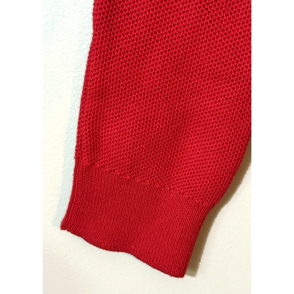 Vineyard Vines Quarter Zip Pullover Red Waffle Knit Cotton Sweater Men's Large - Picture 4 of 8